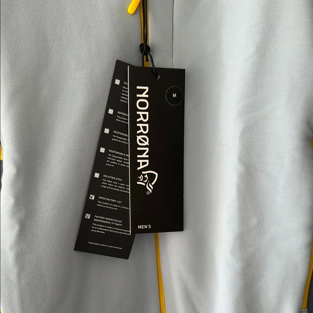 Norrona Yellow and Gray Full-Zip Hoodie - Picture 3 of 6